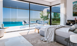 Perceel + moderne nieuwbouwvilla met zeezicht in een luxe woonproject te koop, dicht bij het strand in Manilva, Costa del Sol 46464 