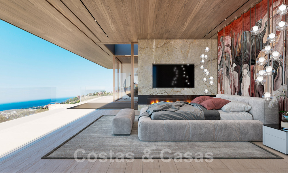 Majestueuze, eigentijdse nieuwbouwvilla te koop met subliem zeezicht in de heuvels van La Quinta te Benahavis - Marbella 46439