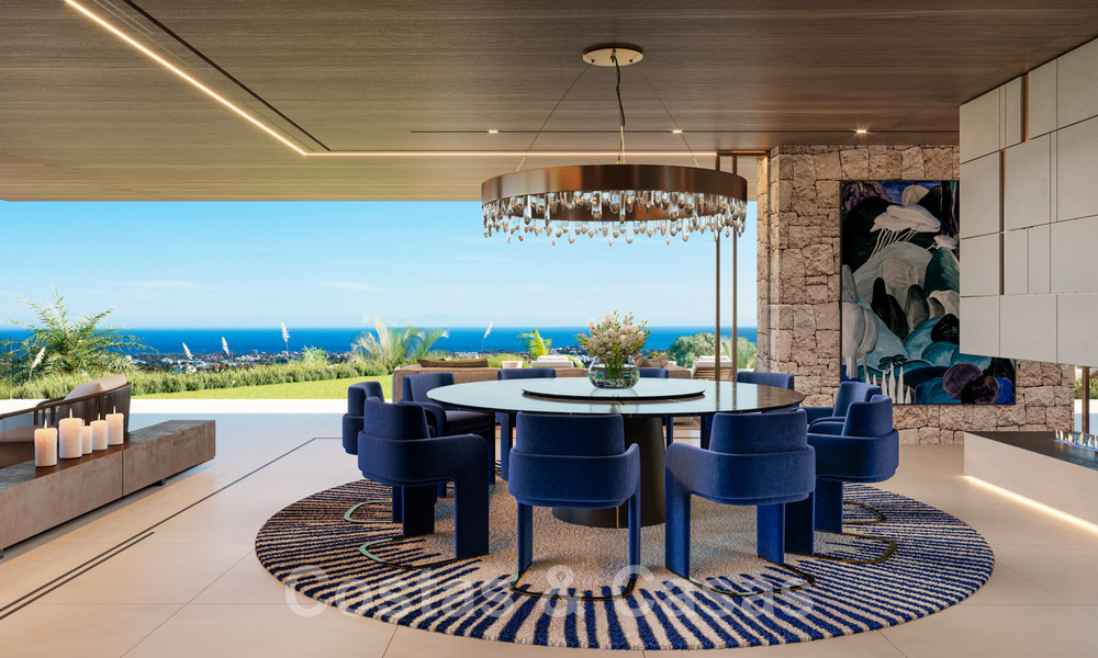 Majestueuze, eigentijdse nieuwbouwvilla te koop met subliem zeezicht in de heuvels van La Quinta te Benahavis - Marbella 46441