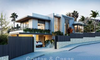 Nieuwe designvilla te koop met moderne architectuur en prachtig uitzicht op zee op de begeerde Golden Mile van Marbella 47098 