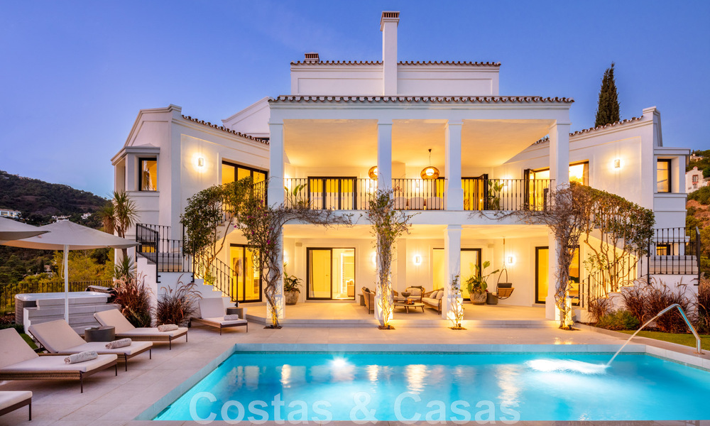 Voortreffelijke luxevilla te koop in een Mediterrane stijl met een eigentijds design op een verhoogde positie in El Madroñal, Benahavis - Marbella 48135