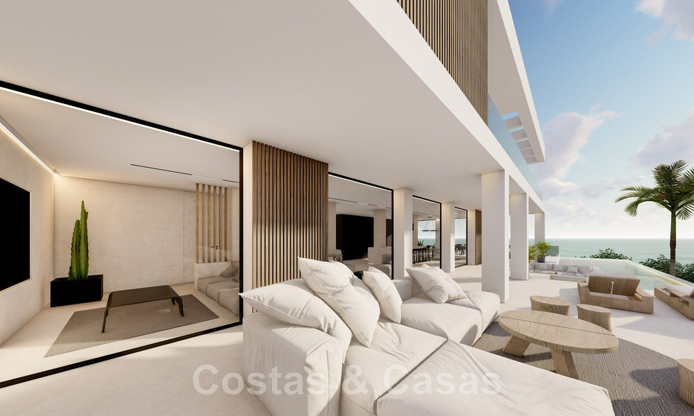 Nieuwe designervilla te koop, met panoramisch zeezicht in een rustige omgeving op loopafstand van het strand in Manilva, Costa del Sol 48068