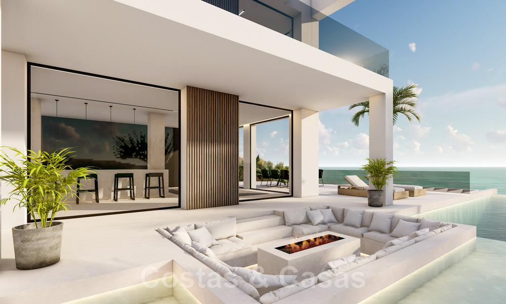 Nieuwe designervilla te koop, met panoramisch zeezicht in een rustige omgeving op loopafstand van het strand in Manilva, Costa del Sol 48071
