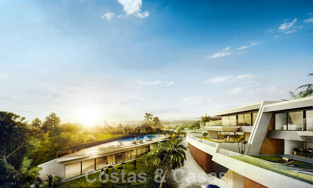 Schitterende show woning te koop in een nieuwbouwproject, bestaande uit halfvrijstaande villa’s met zeezicht in een luxueus resort Mijas, Costa del Sol 48598