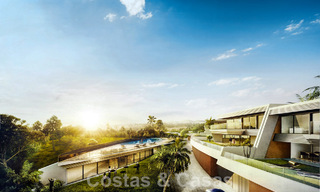 Schitterende show woning te koop in een nieuwbouwproject, bestaande uit halfvrijstaande villa’s met zeezicht in een luxueus resort Mijas, Costa del Sol 48598 