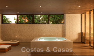 Schitterende show woning te koop in een nieuwbouwproject, bestaande uit halfvrijstaande villa’s met zeezicht in een luxueus resort Mijas, Costa del Sol 48603 
