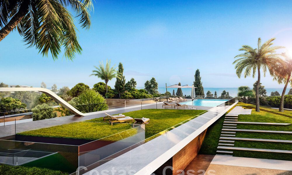 Schitterende show woning te koop in een nieuwbouwproject, bestaande uit halfvrijstaande villa’s met zeezicht in een luxueus resort Mijas, Costa del Sol 48604