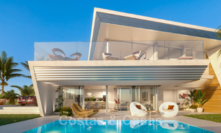 Schitterende show woning te koop in een nieuwbouwproject, bestaande uit halfvrijstaande villa’s met zeezicht in een luxueus resort Mijas, Costa del Sol 48611 