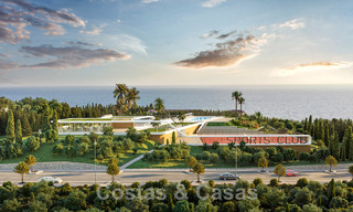 Schitterende show woning te koop in een nieuwbouwproject, bestaande uit halfvrijstaande villa’s met zeezicht in een luxueus resort Mijas, Costa del Sol 48613 