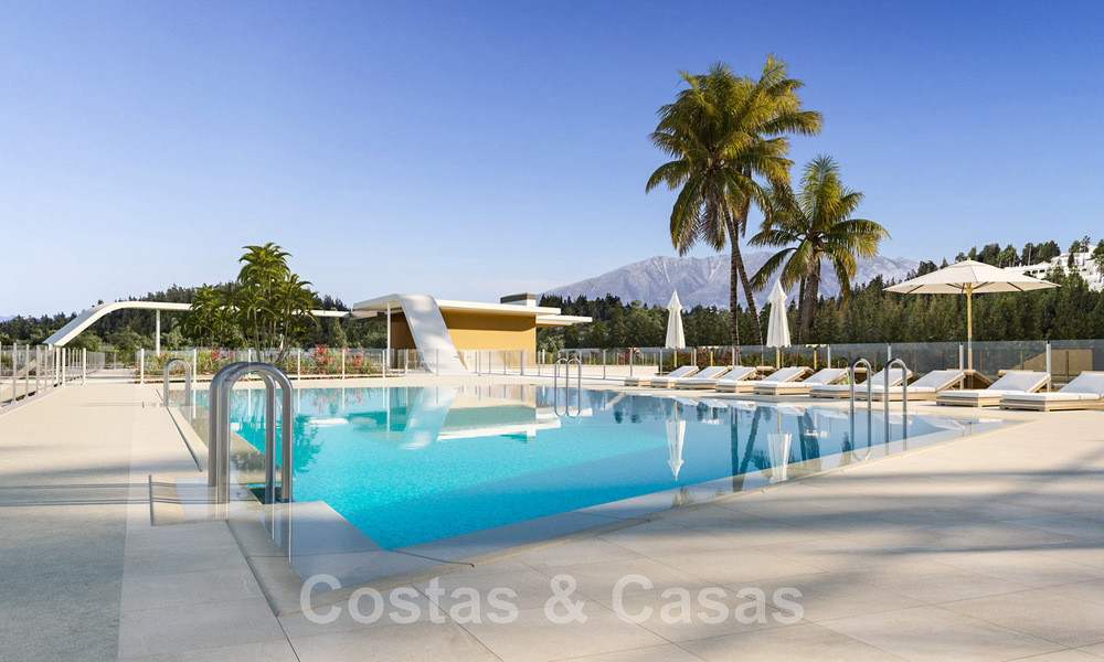 Schitterende show woning te koop in een nieuwbouwproject, bestaande uit halfvrijstaande villa’s met zeezicht in een luxueus resort Mijas, Costa del Sol 48614