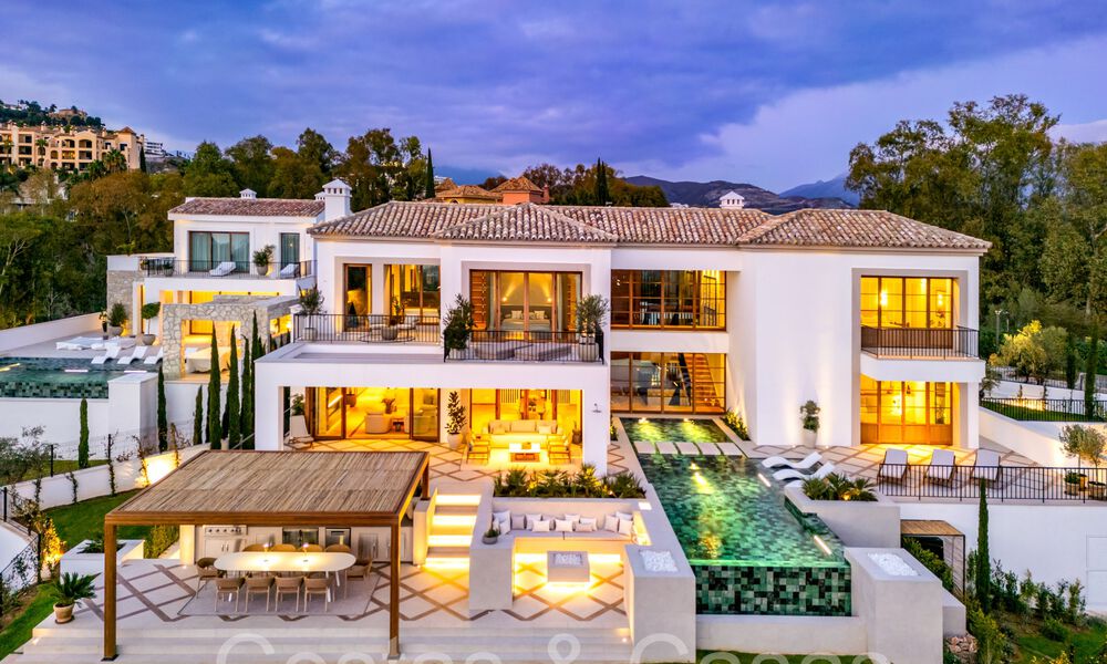 Royale luxevilla te koop met prachtig uitzicht op zee in een vooraanstaand gated community in La Quinta in Benahavis - Marbella 63876