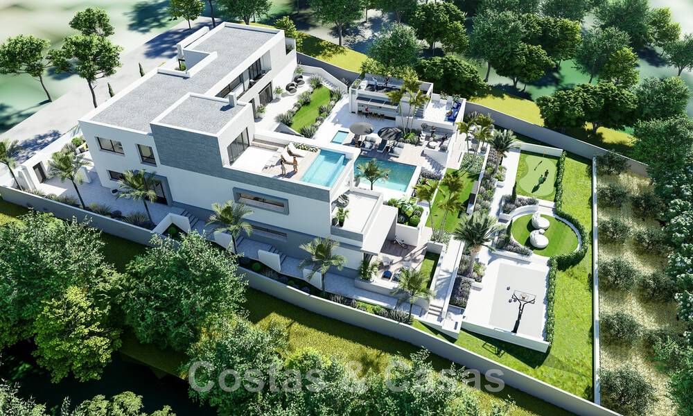 Perceel + project van een geavanceerde villa te koop gesitueerd in de zeer exclusieve, afgeschermde gemeenschap van Sotogrande, Costa del Sol 49012