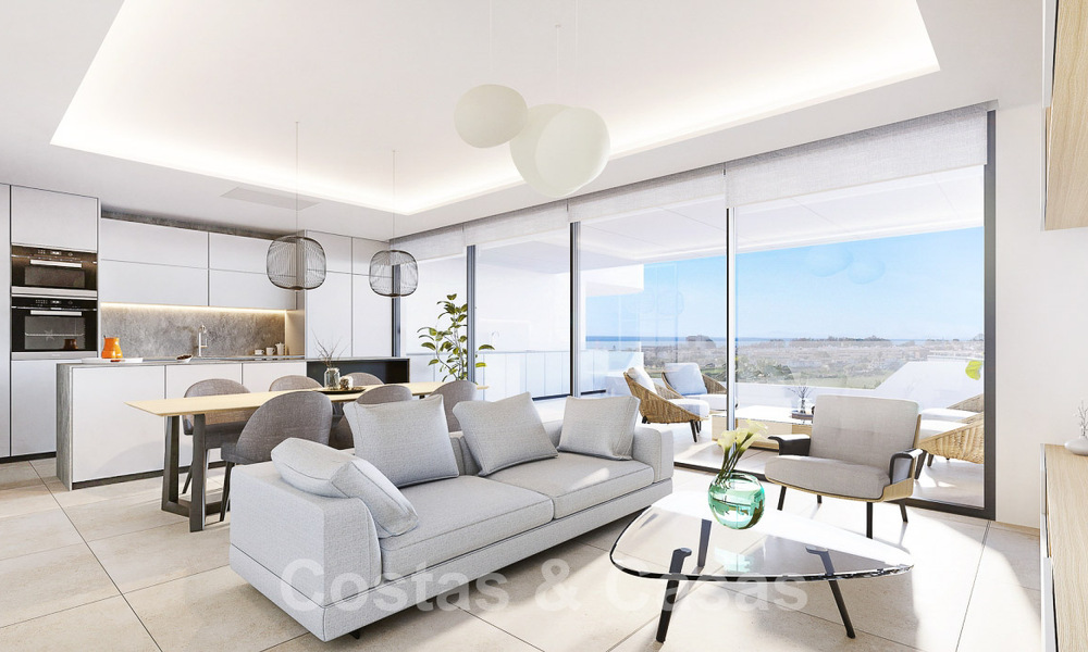 Nieuwe, luxueuze appartementen in eigentijdse stijl te koop met een ruim terras en panoramisch uitzicht op de New Golden Mile tussen Marbella en Estepona 50047