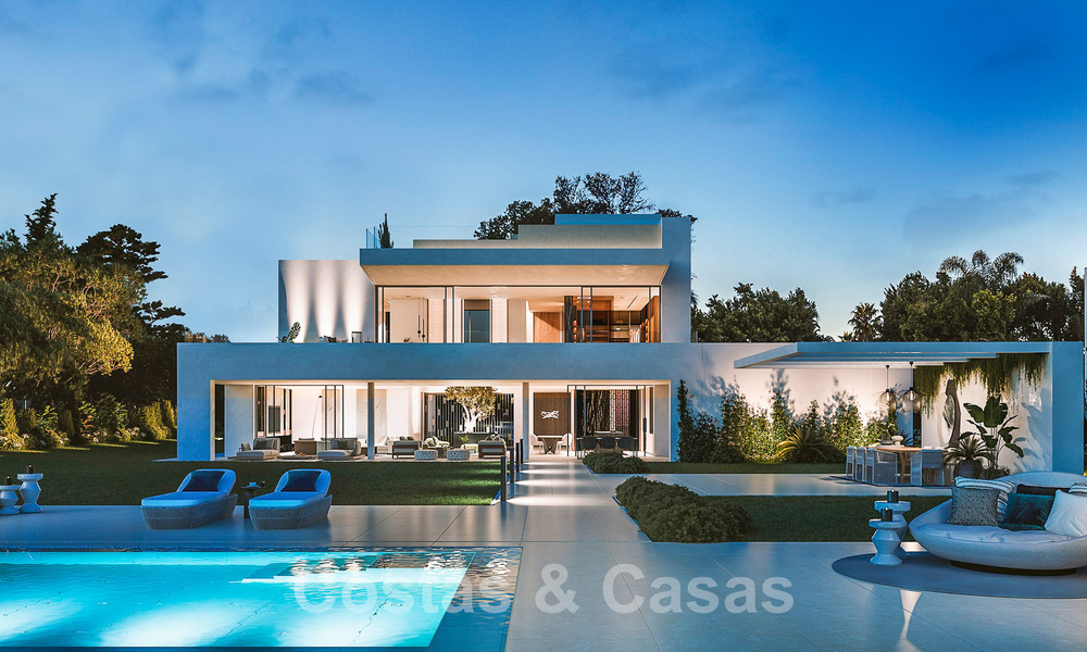 Exclusieve designervilla te koop op eerstelijnsstrand met onbelemmerd zeezicht op de New Golden Mile tussen Marbella en Estepona 51199