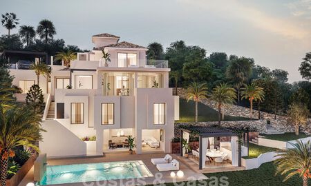 Nieuwe luxevilla te koop met een contemporaine bouwstijl gelegen in een beveiligde community van Nueva Andalucia, Marbella 51462