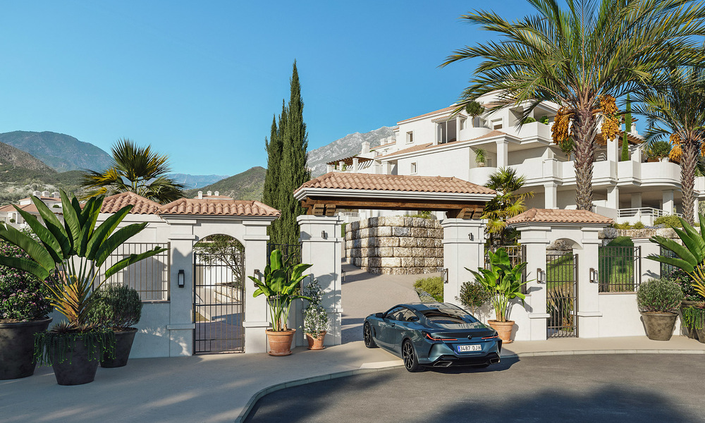 Hedendaagse appartementen in een Andalusische stijl te koop met panoramisch uitzicht naar zee toe in de golfvallei van Nueva Andalucia, Marbella 51624