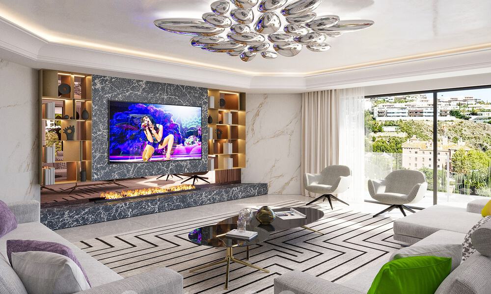 Nieuwe moderne luxevilla te koop, eerstelijns Los Flamingos Golf in Marbella - Benahavis 52806
