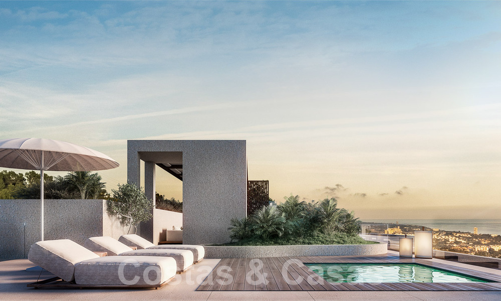 Nieuw project met 6 innovatieve, architectonische designervilla’s te koop met panoramisch zeezicht in Cascada de Camojan in Marbella 53070