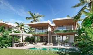 Nieuw project! Ultramoderne luxevilla´s te koop met een Balinees exterieurdesign, op frontlinie strand nabij San Pedro, Marbella 53400 