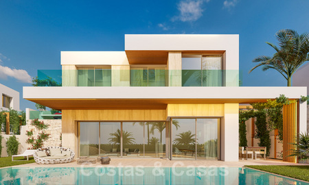 Nieuwe, moderne luxevilla’s te koop op eerstelijnsgolf met zeezicht dichtbij alle voorzieningen in Estepona stad 55726