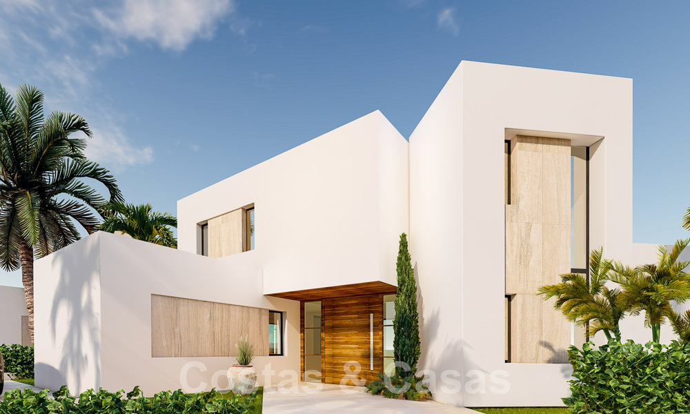 Nieuwe, moderne luxevilla’s te koop op eerstelijnsgolf met zeezicht dichtbij alle voorzieningen in Estepona stad 55732