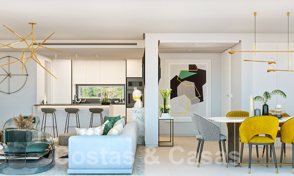 Moderne, eigentijdse luxe nieuwbouwappartementen met zeezicht te koop, op korte rijafstand van Marbella stad 55400