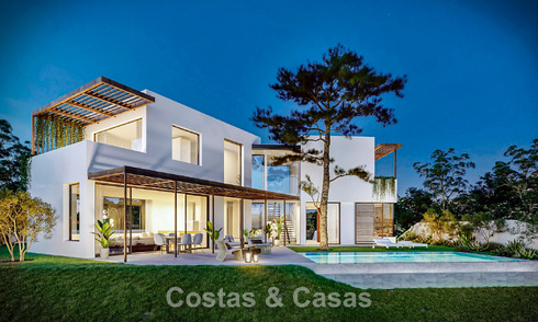 Modieuze villa op plan te koop met panoramisch uitzicht op zee in Mijas, Costa del Sol 56266
