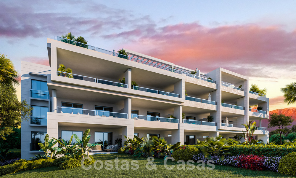 Moderne frontlinie golf appartementen met zeezicht te koop in Mijas - Costa del Sol 59482