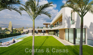 Nieuw project met luxueuze villa te koop, in een afgesloten en beveiligde woonwijk op wandelafstand van voorzieningen in Nueva Andalucia, Marbella 60848 