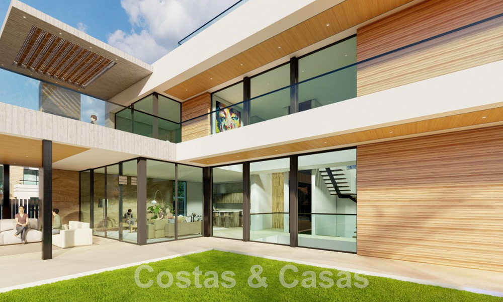 Nieuw project met luxueuze villa te koop, in een afgesloten en beveiligde woonwijk op wandelafstand van voorzieningen in Nueva Andalucia, Marbella 60855