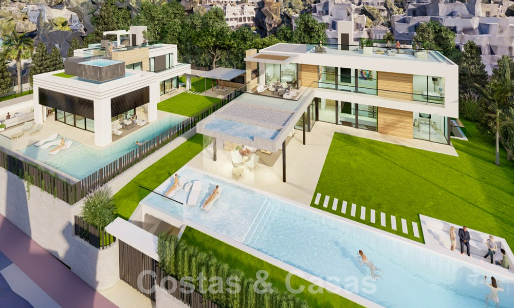 Nieuw project met luxueuze villa te koop, in een afgesloten en beveiligde woonwijk op wandelafstand van voorzieningen in Nueva Andalucia, Marbella 60864