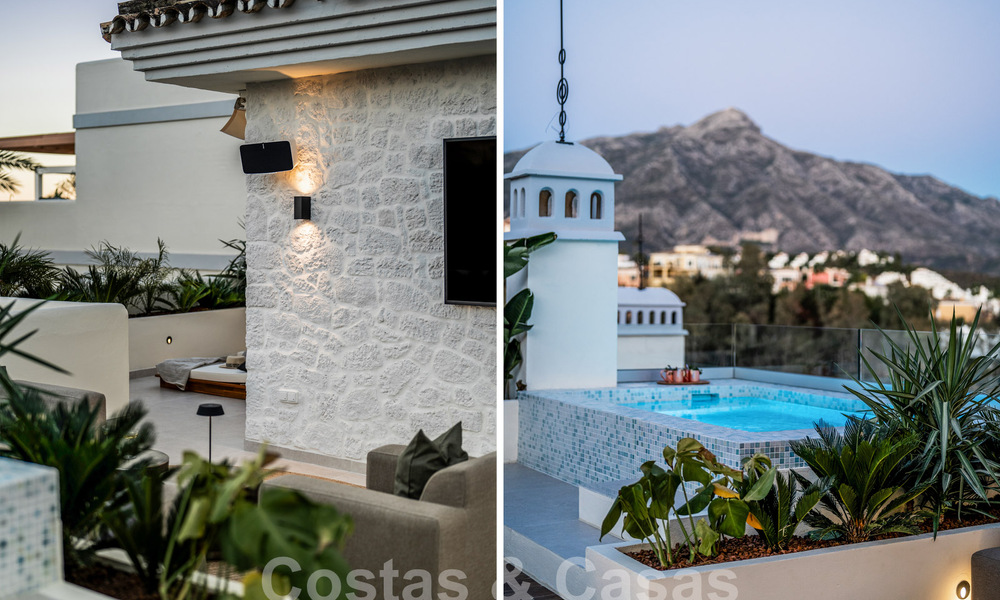 Kwalitatief gerenoveerd penthouse te koop met uitnodigend terras en zeezicht in Nueva Andalucia, Marbella 61139