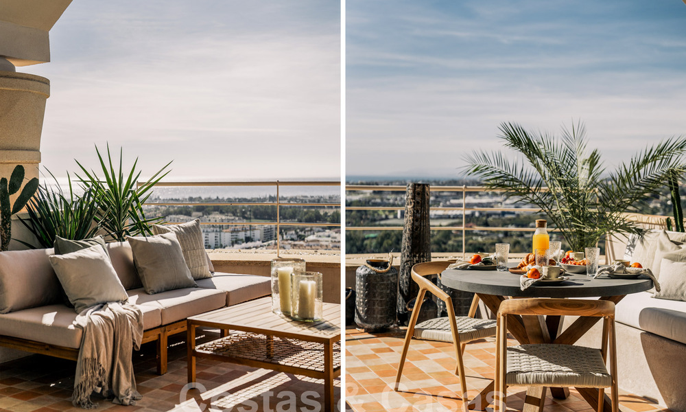 Indrukwekkend gerenoveerd penthouse te koop met panoramisch golf- en zeezicht in het hartje van Nueva Andalucia, Marbella 61827