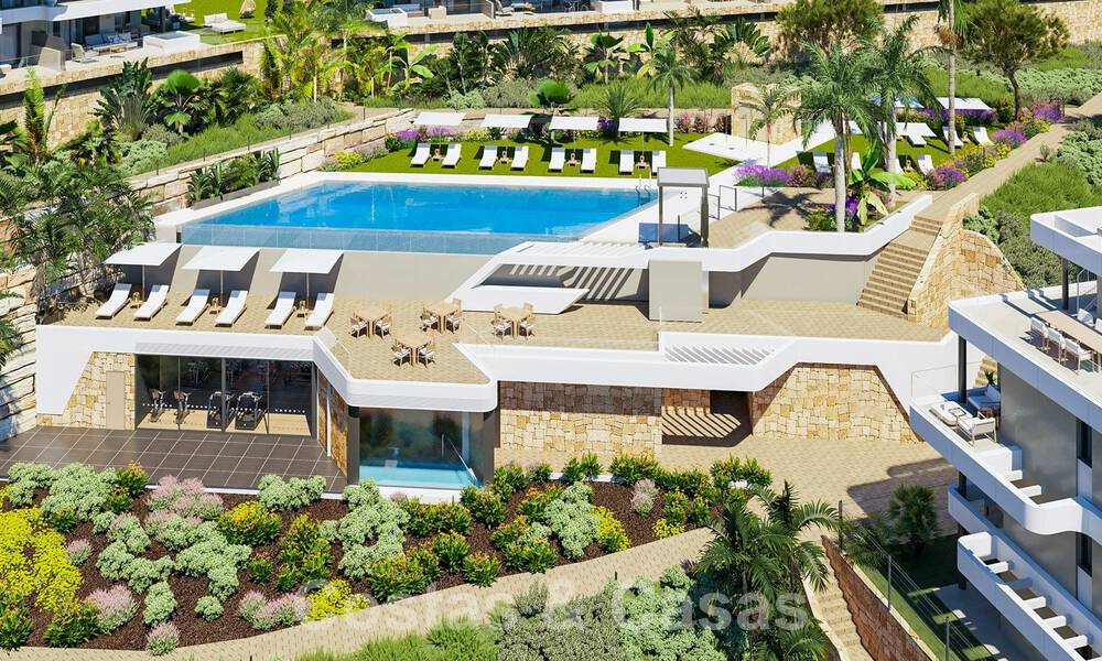 Moderne nieuwbouwappartementen te koop met zeezicht en op een steenworp v/d golfbaan in Mijas, Costa del Sol 62575