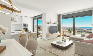 Moderne nieuwbouwappartementen te koop met zeezicht en op een steenworp v/d golfbaan in Mijas, Costa del Sol 62579 