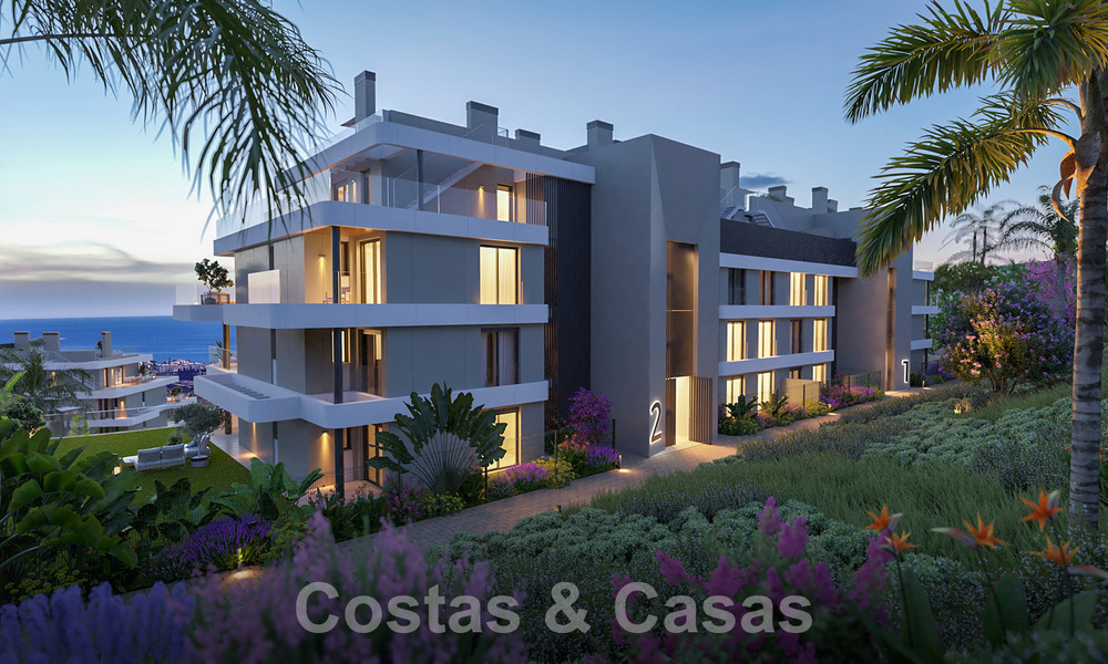 Moderne nieuwbouwappartementen te koop met zeezicht en op een steenworp v/d golfbaan in Mijas, Costa del Sol 62581