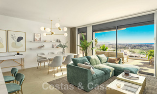 Moderne nieuwbouwappartementen te koop met zeezicht en op een steenworp v/d golfbaan in Mijas, Costa del Sol 62582 