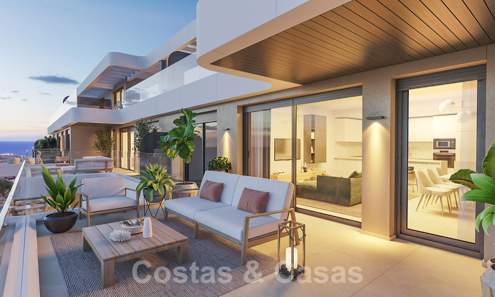 Moderne nieuwbouwappartementen te koop met zeezicht en op een steenworp v/d golfbaan in Mijas, Costa del Sol 62583