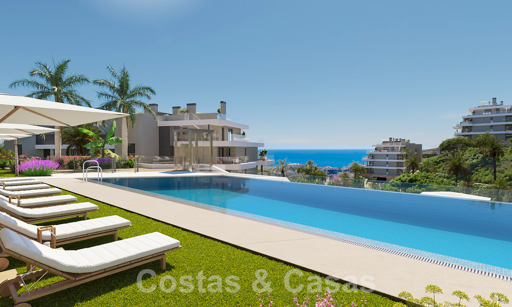 Moderne nieuwbouwappartementen te koop met zeezicht en op een steenworp v/d golfbaan in Mijas, Costa del Sol 62586