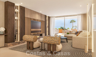 Ruim, luxe penthouse te koop met 4 slaapkamers en zeezicht in een strandcomplex in Oost Marbella 62848 