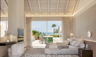 Ruim, luxe penthouse te koop met 4 slaapkamers en zeezicht in een strandcomplex in Oost Marbella 62849 