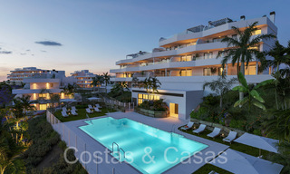 Nieuwe, eigentijdse appartementen met panoramisch zeezicht te koop in een gated wooncomplex nabij Estepona centrum 63801 