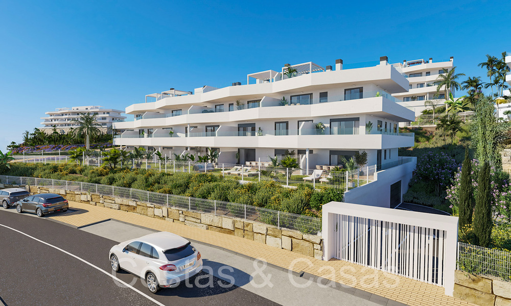 Nieuwe, eigentijdse appartementen met panoramisch zeezicht te koop in een gated wooncomplex nabij Estepona centrum 63808