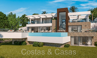 Moderne nieuwbouwvilla in aanbouw, met panoramisch zeezicht te koop in Manilva, Costa del Sol 64625 