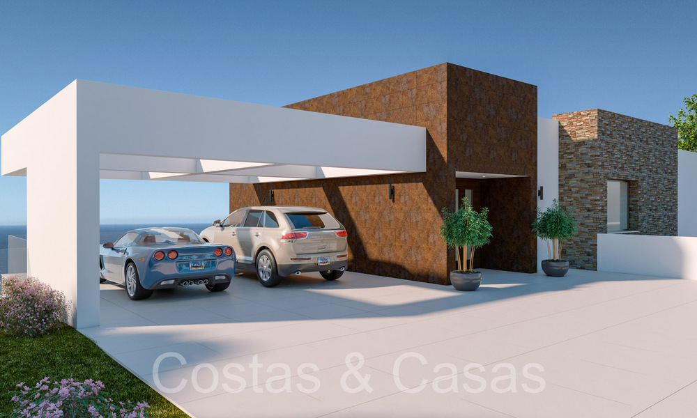 Moderne nieuwbouwvilla in aanbouw, met panoramisch zeezicht te koop in Manilva, Costa del Sol 64626