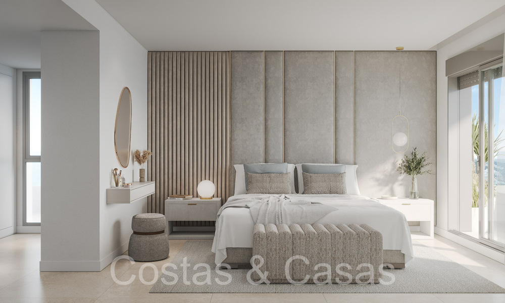 Nieuwbouwproject van duurzame appartementen met panoramisch zeezicht te koop, nabij Estepona centrum 64692