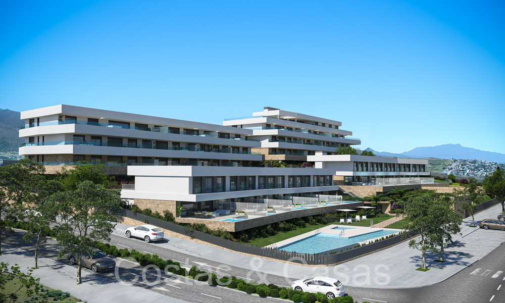 Nieuwbouwproject van duurzame appartementen met panoramisch zeezicht te koop, nabij Estepona centrum 64704