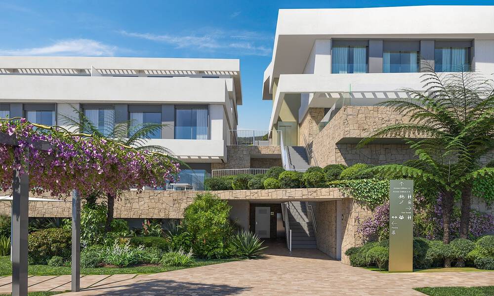 Nieuwbouwproject van duurzame appartementen met panoramisch zeezicht te koop, nabij Estepona centrum 64705