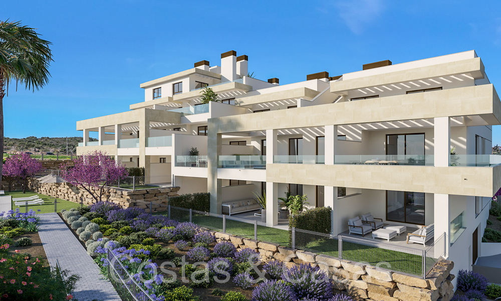 Contemporaine nieuwbouwappartementen te koop op loopafstand van het strand en zeezicht, nabij Estepona centrum 65557