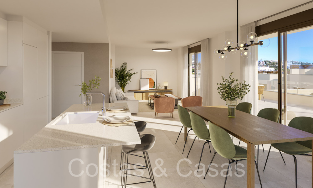 Contemporaine nieuwbouwappartementen te koop op loopafstand van het strand en zeezicht, nabij Estepona centrum 65564